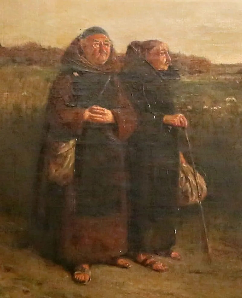 Mniši na procházce. Olej 87 x 122,5 cm. Robert P. Atkinson - 3