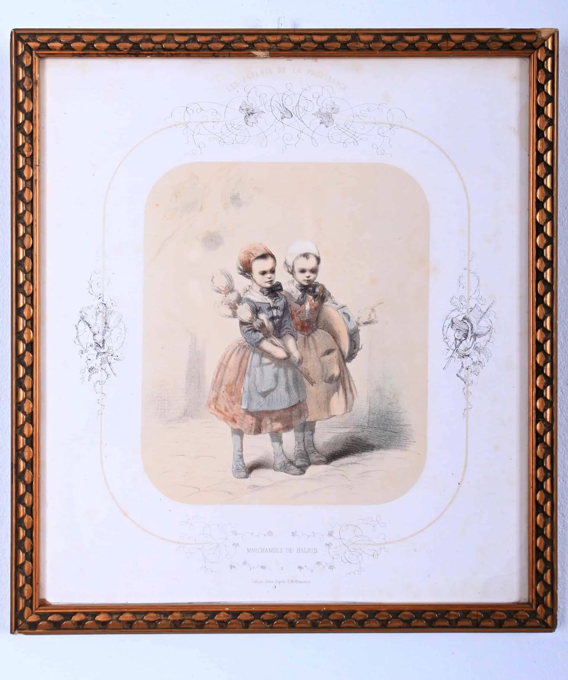 Pochod s košťaty. Kolorovaná litografie - 3