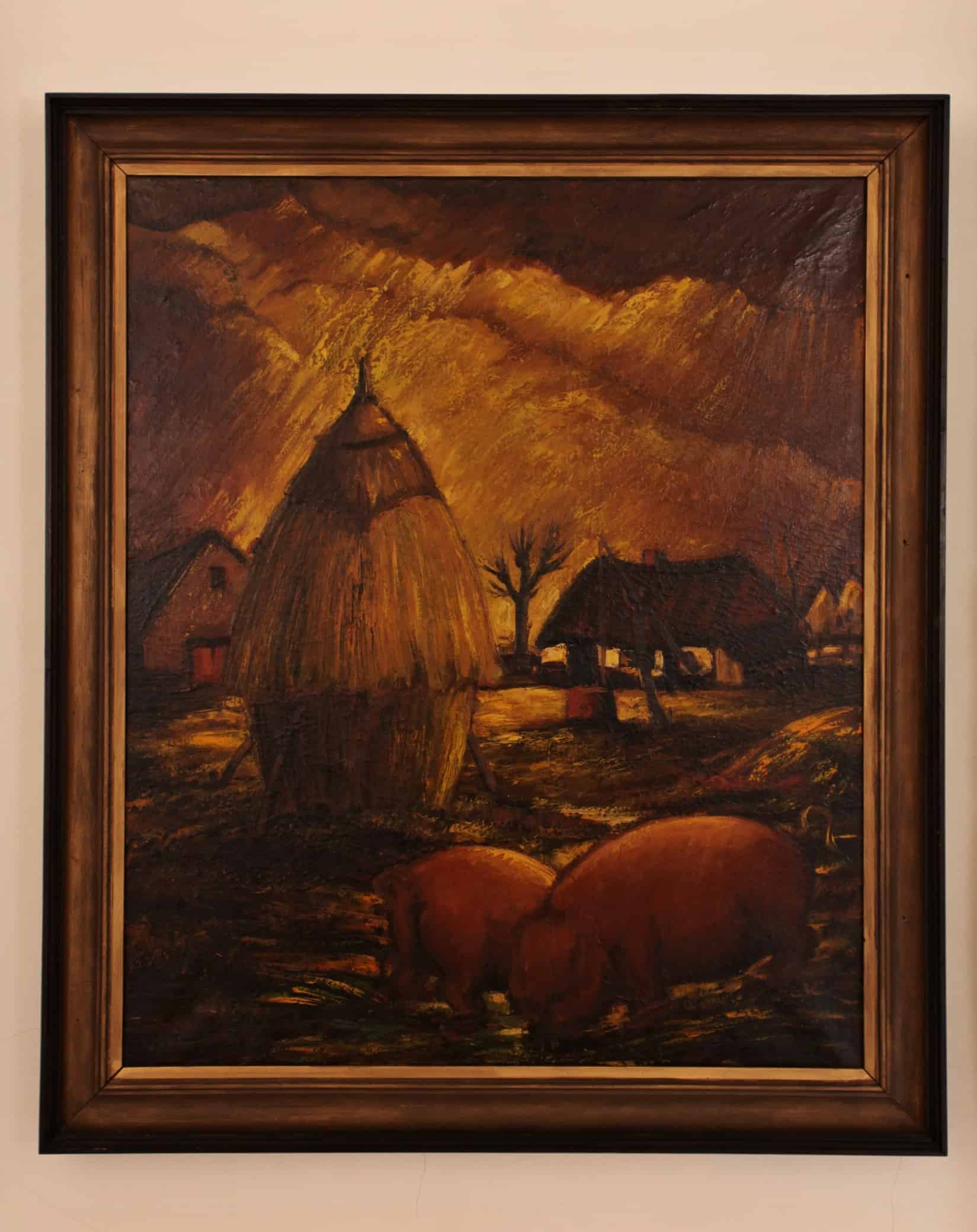 Velký meziválečný obraz. Signovaný. 138 x 117 cm