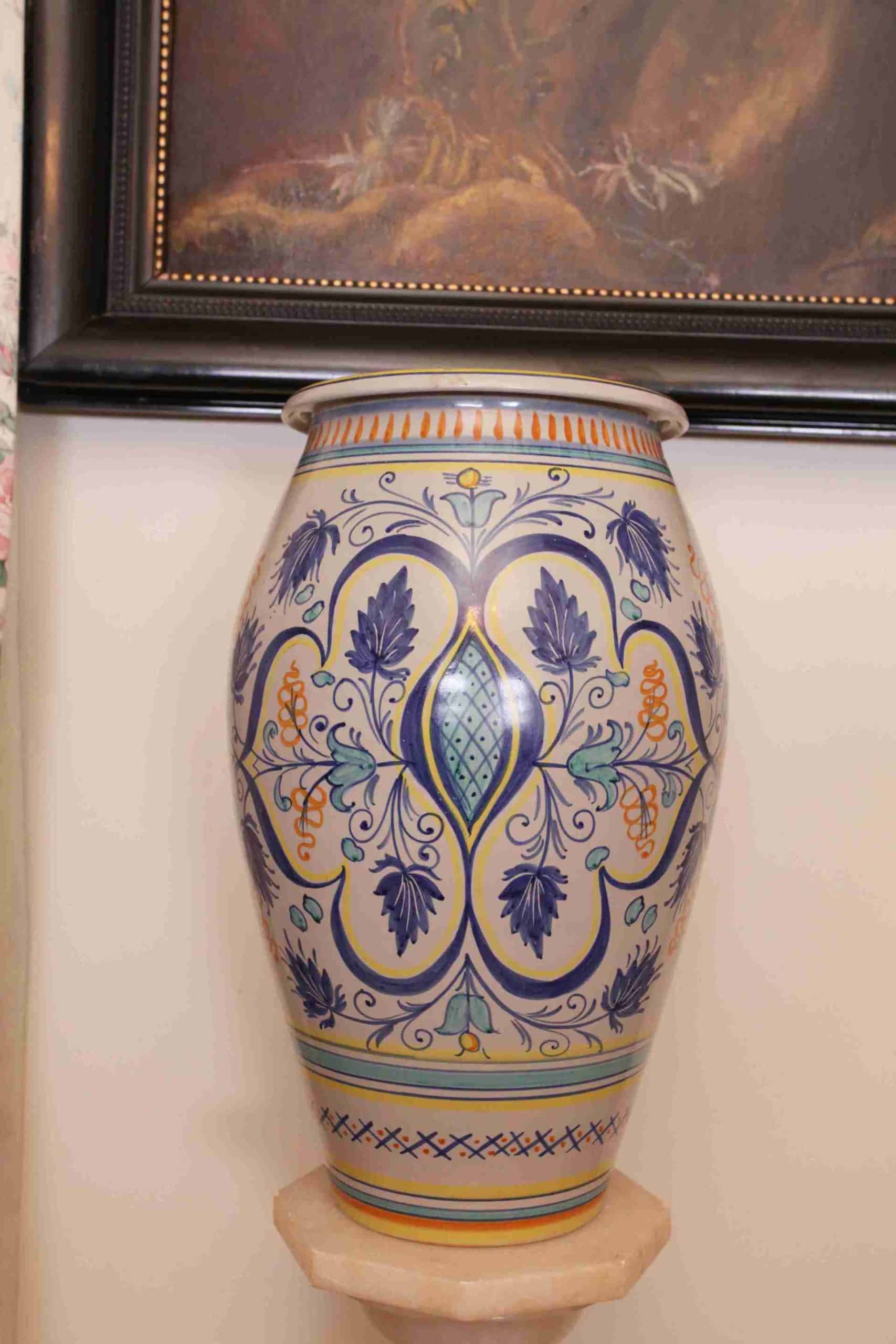Velká váza Deruta. Značená. Ruční malba. Výška 45 cm