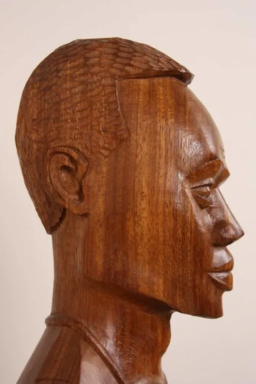 Dřevěná africká Busta muže - 4