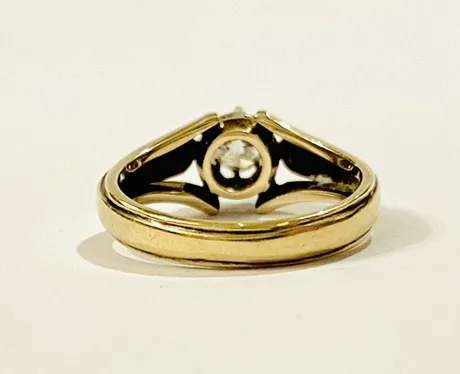 Starožitný prsten se solitérním diamantem 0,44 ct - 4