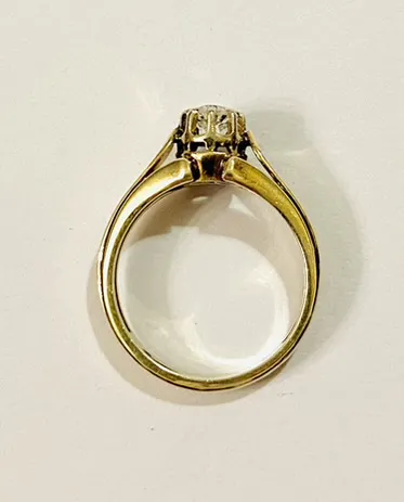 Starožitný prsten se solitérním diamantem 0,44 ct - 5