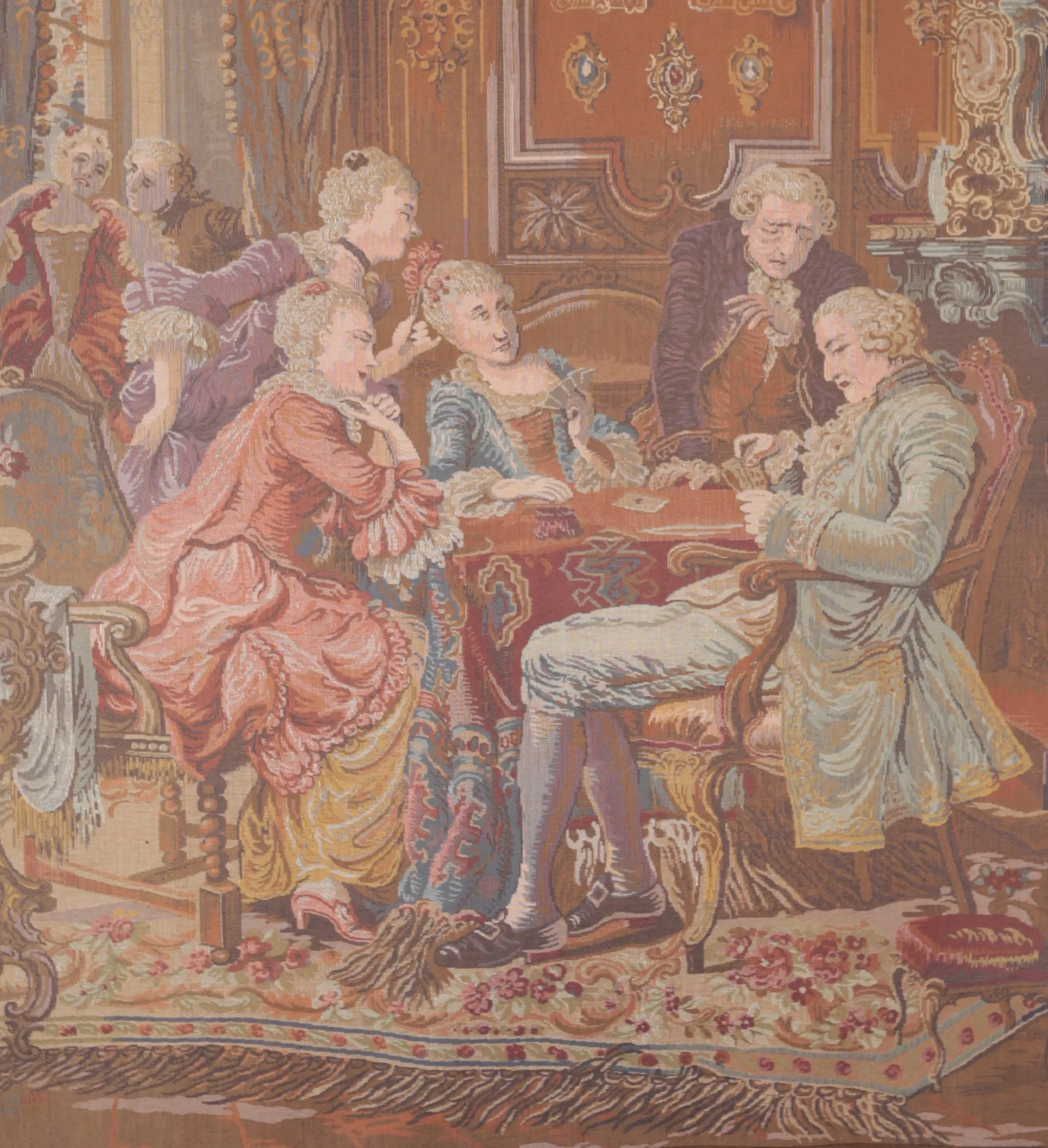 Romantický gobelín / tapiserie na mosazné tyči - 4