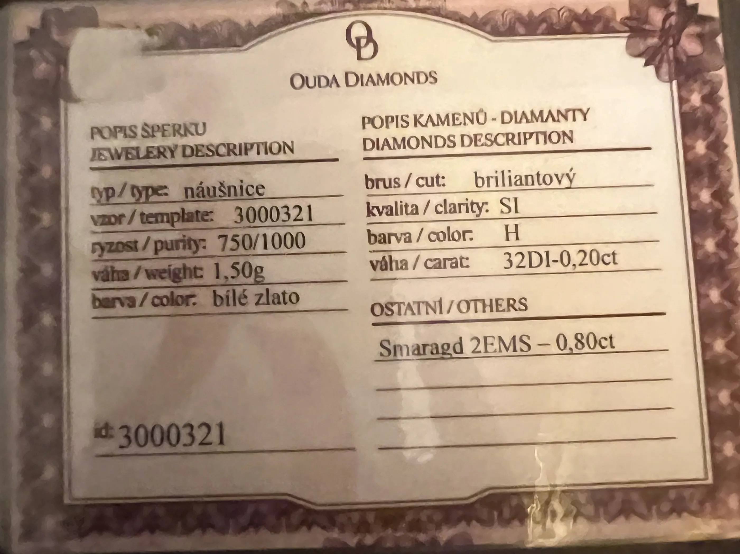 Zlaté náušnice se smaragdy a brilianty + certifikát - 6
