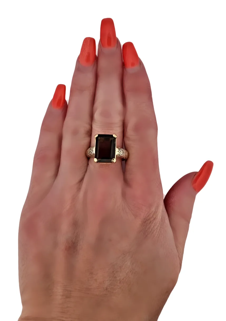 ZLATÝ PRSTEN SE ZÁHNĚDOU A DIAMANTY - 5