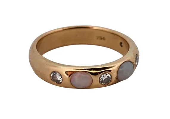 ZLATÝ PRSTEN S DRAHÝMI OPÁLY A DIAMANTY - 3