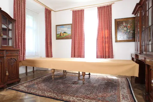 Starožitný rozkládací stůl, řezbovaný, délka 127–425 cm, dub - 2
