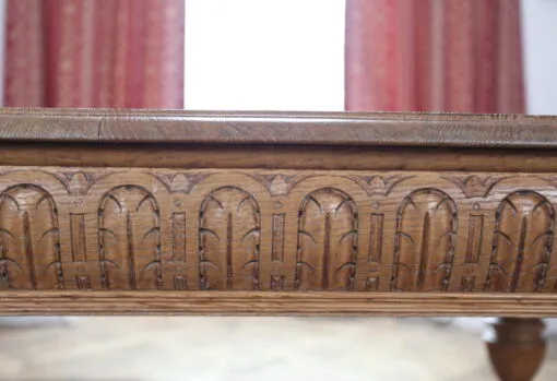 Starožitný rozkládací stůl, řezbovaný, délka 127–425 cm, dub - 6