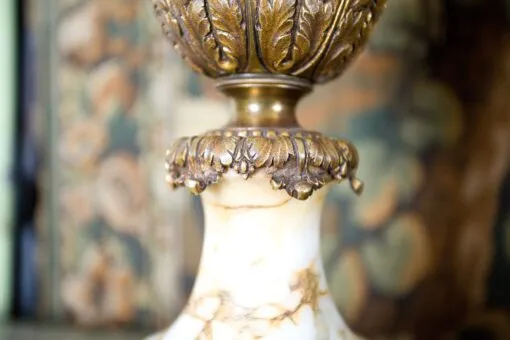 Cassolette vázy, mramor a zlacený bronz, 62 cm - 5