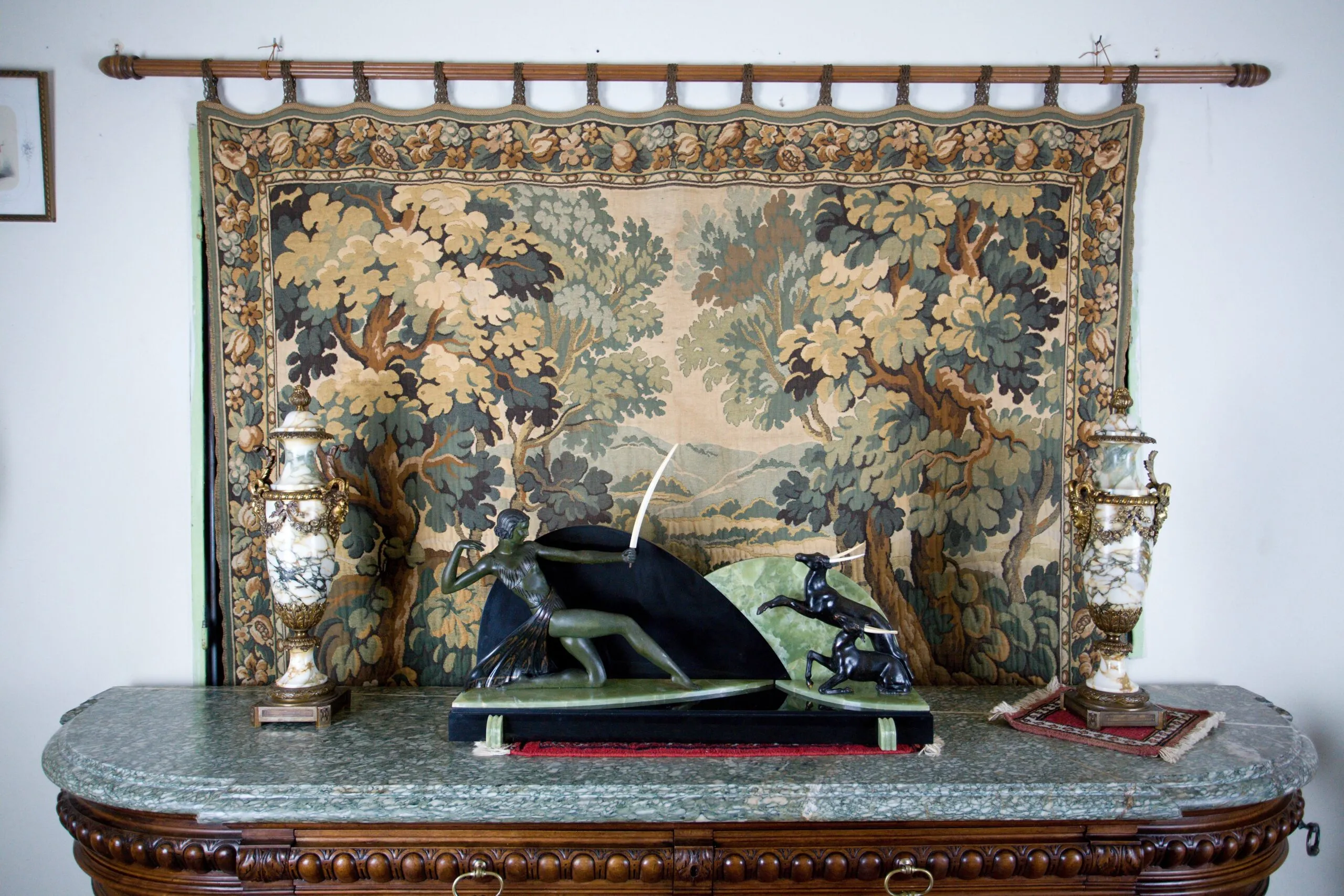 Cassolette vázy, mramor a zlacený bronz, 62 cm - 2
