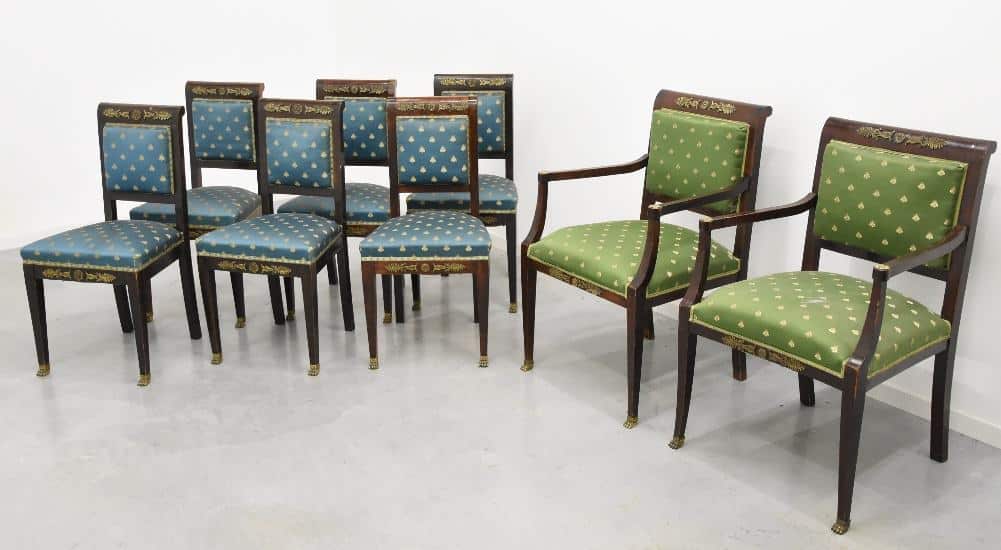 Originální empírové židle – 8 kusů