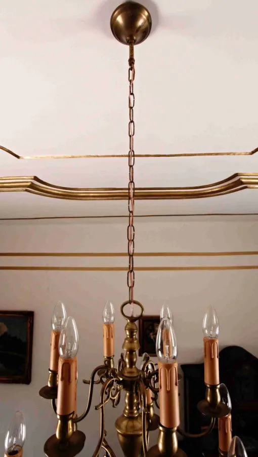 Dvoupatrový holandský lustr, bronz - 3