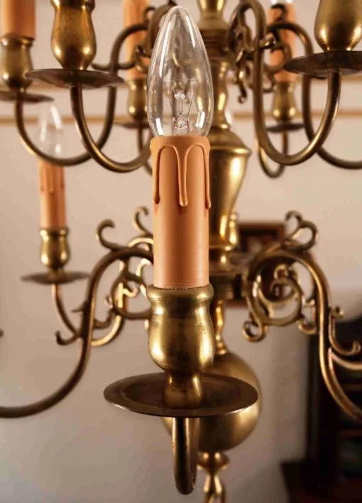 Dvoupatrový holandský lustr, bronz - 4