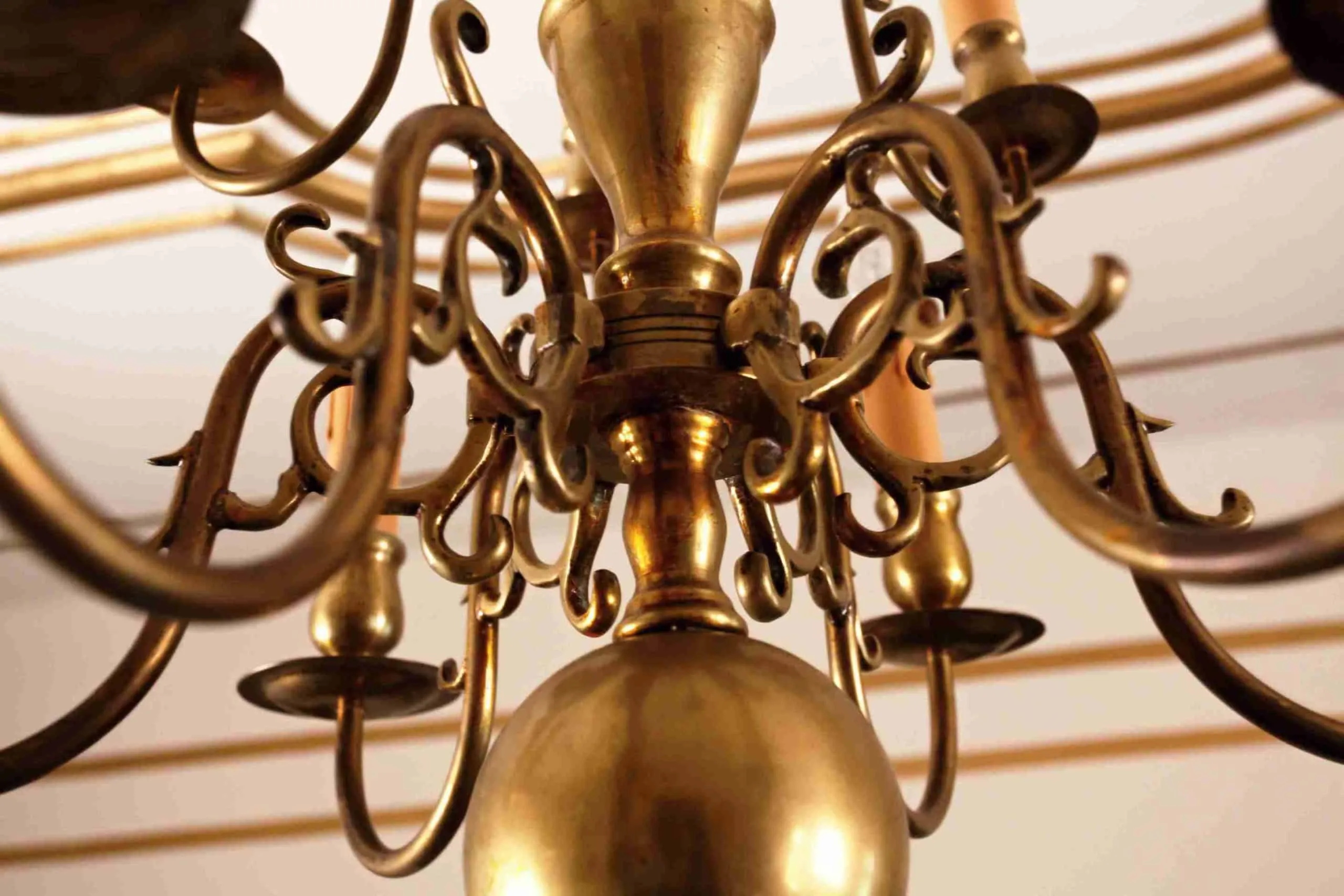 Dvoupatrový holandský lustr, bronz - 5