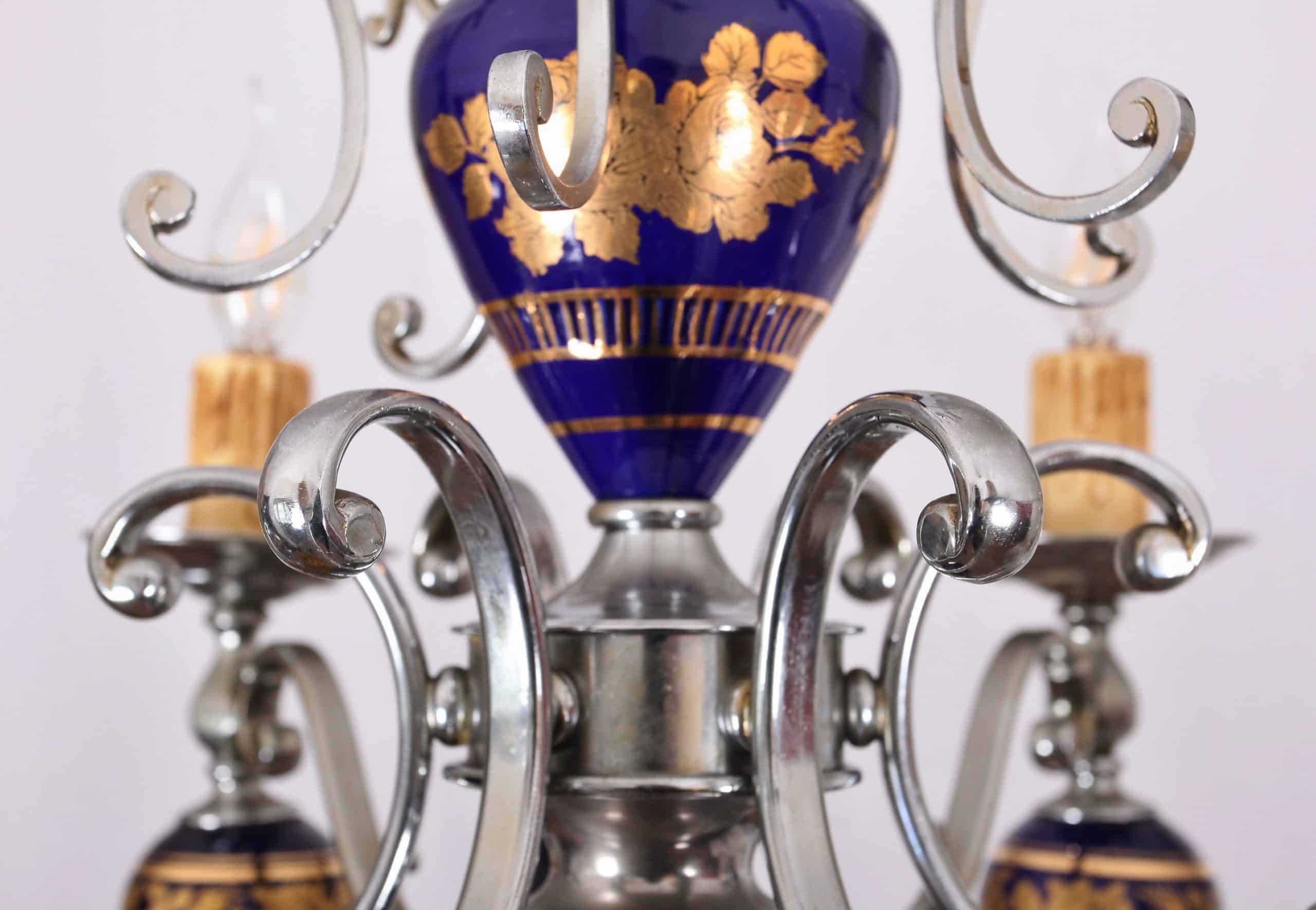 Francouzský vintage styl, šestiramenný lustr - 2