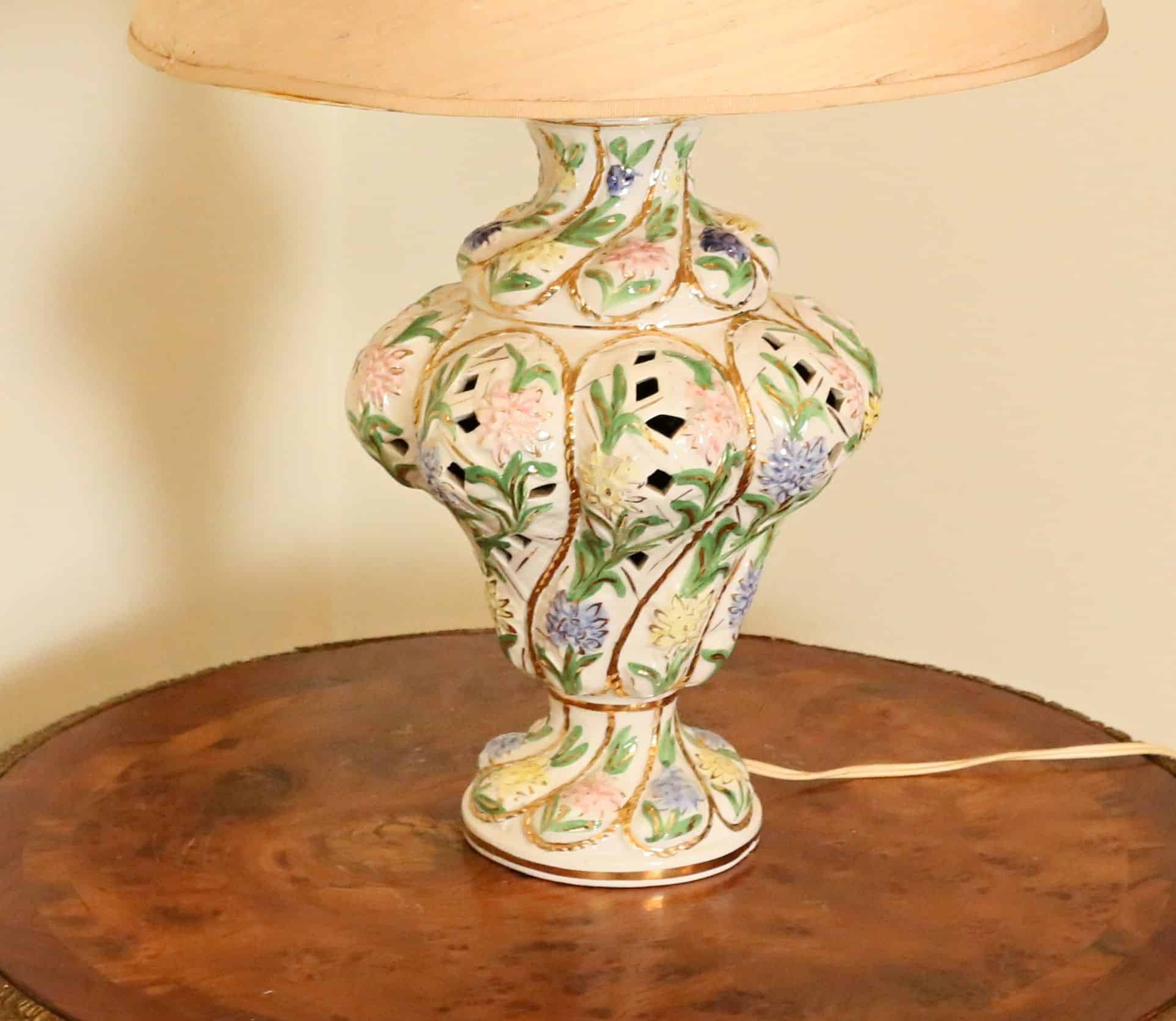 Italská porcelánová lampička 68 cm - 2
