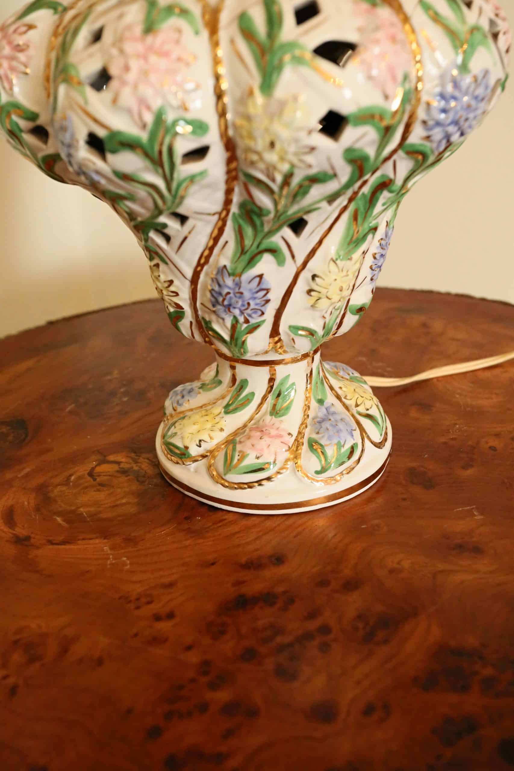 Italská porcelánová lampička 68 cm - 3
