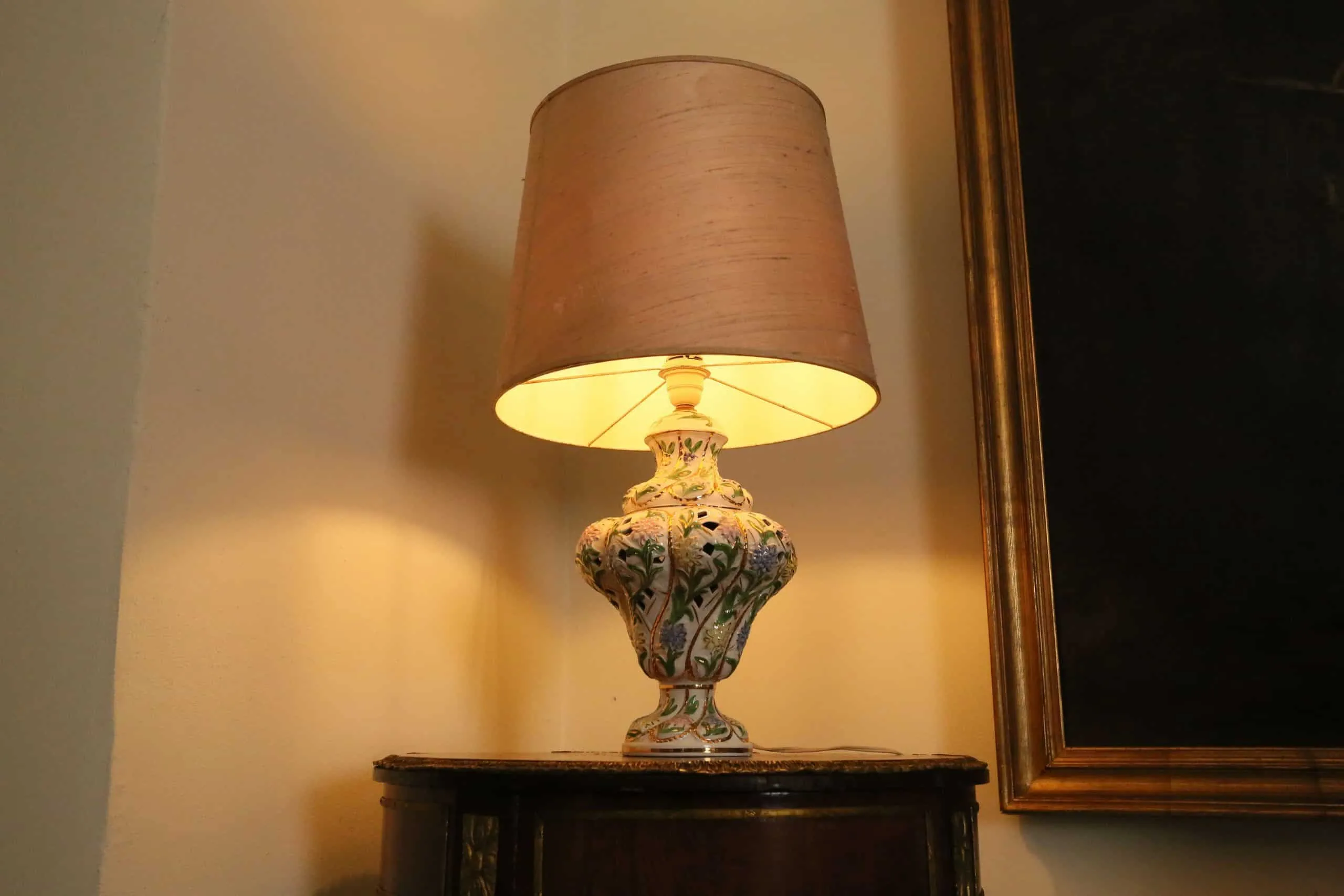 Italská porcelánová lampička 68 cm - 5