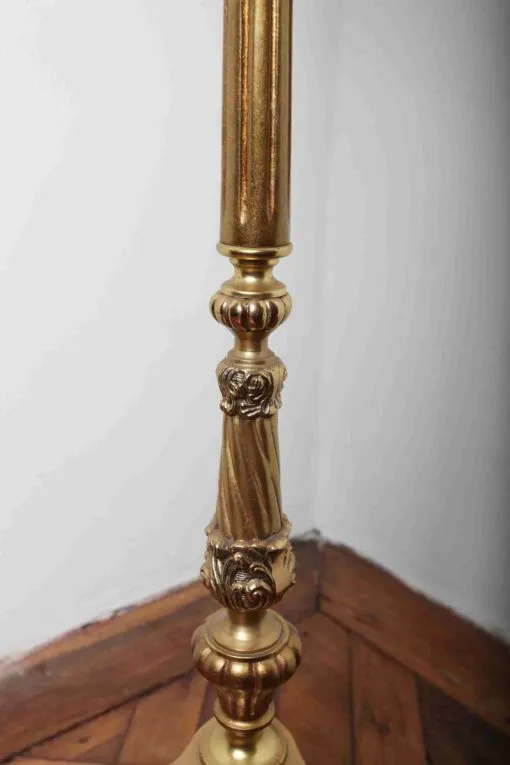 Mosazná stojací lampa s florálním zdobením - 5