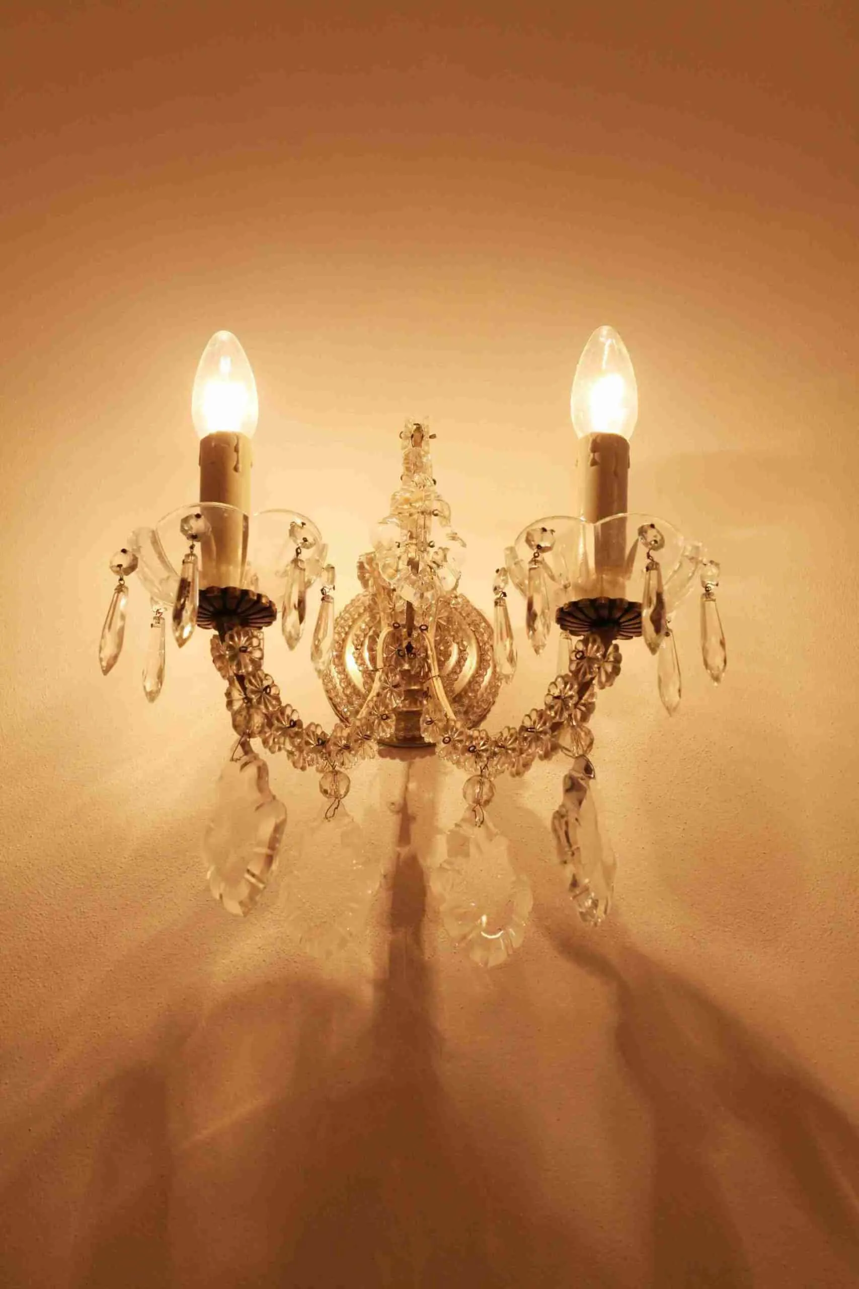 Párové douramenné nastěnné lampy, křišťál - 6