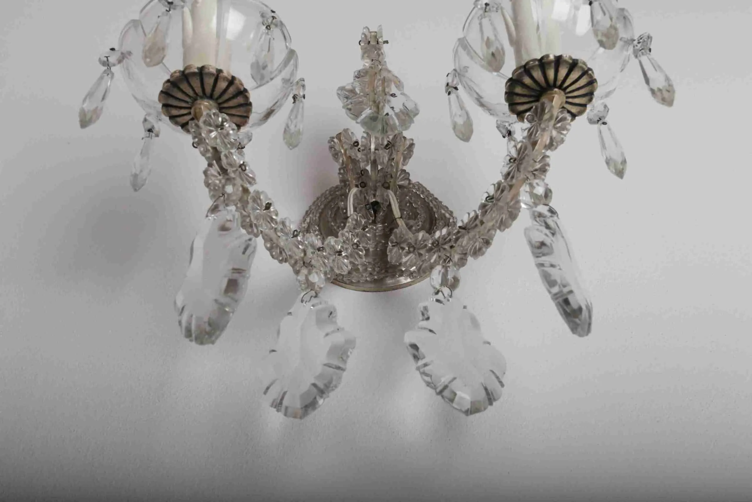 Párové douramenné nastěnné lampy, křišťál - 3