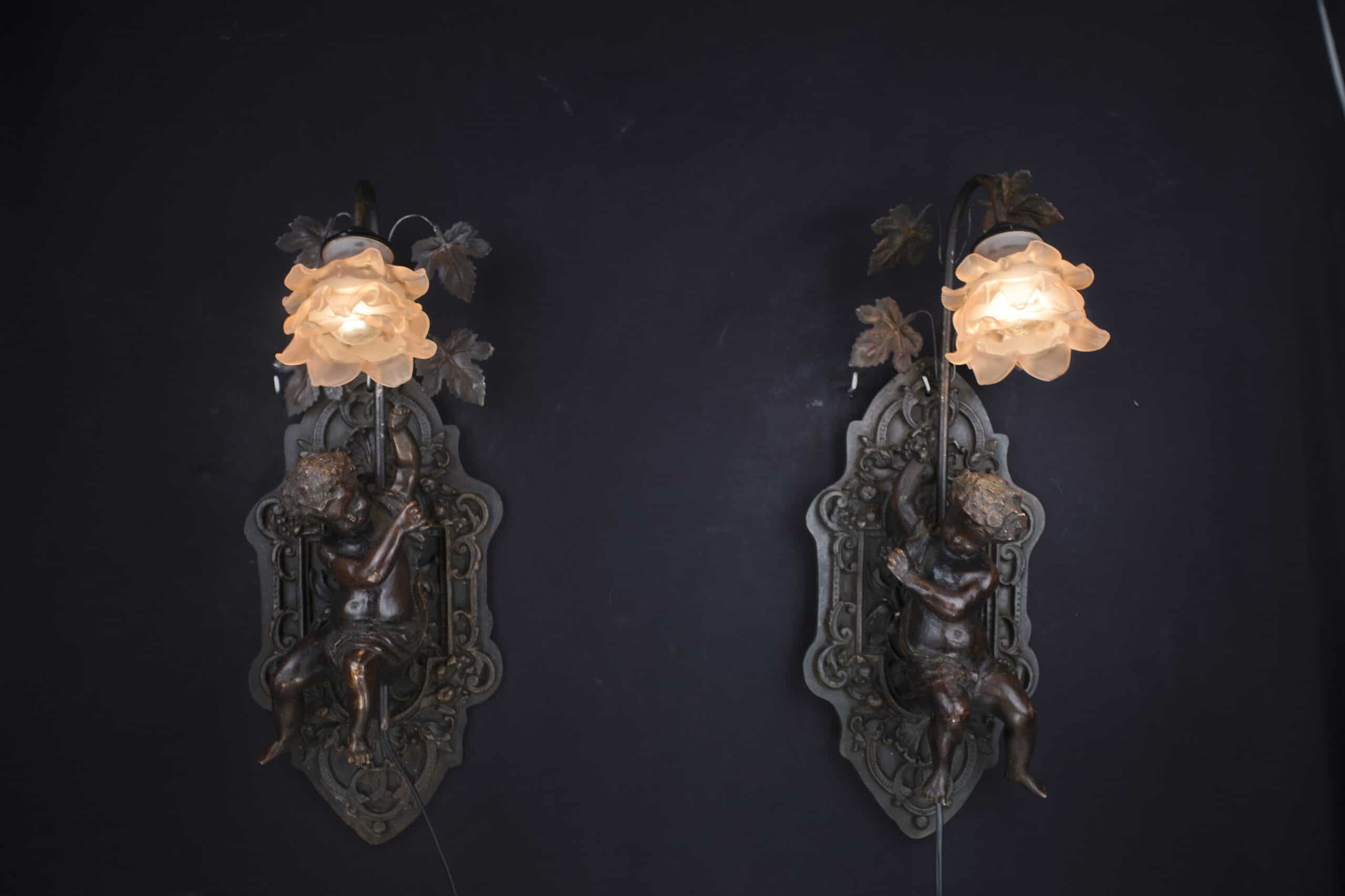 Párové nástěnné lampy s andílky - 2