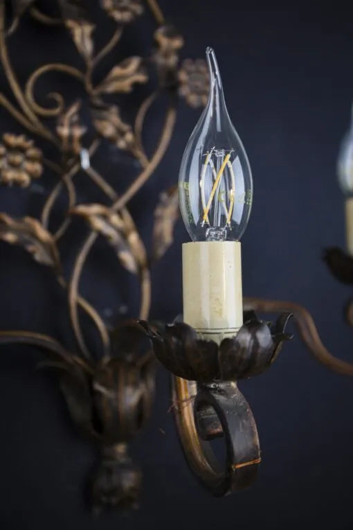 Párové nástěnné lampy s florálním zdobením - 3
