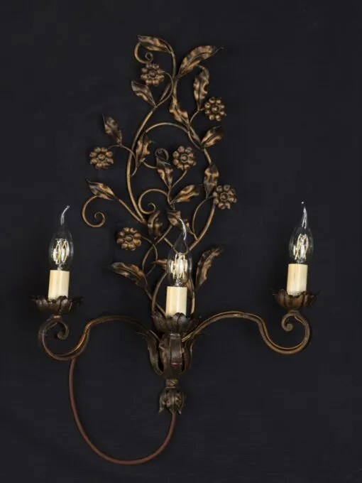Párové nástěnné lampy s florálním zdobením - 3