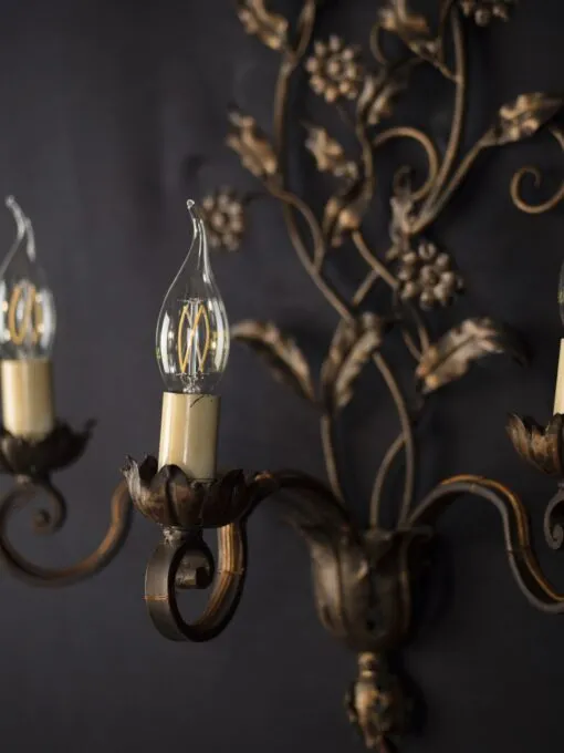 Párové nástěnné lampy s florálním zdobením - 6
