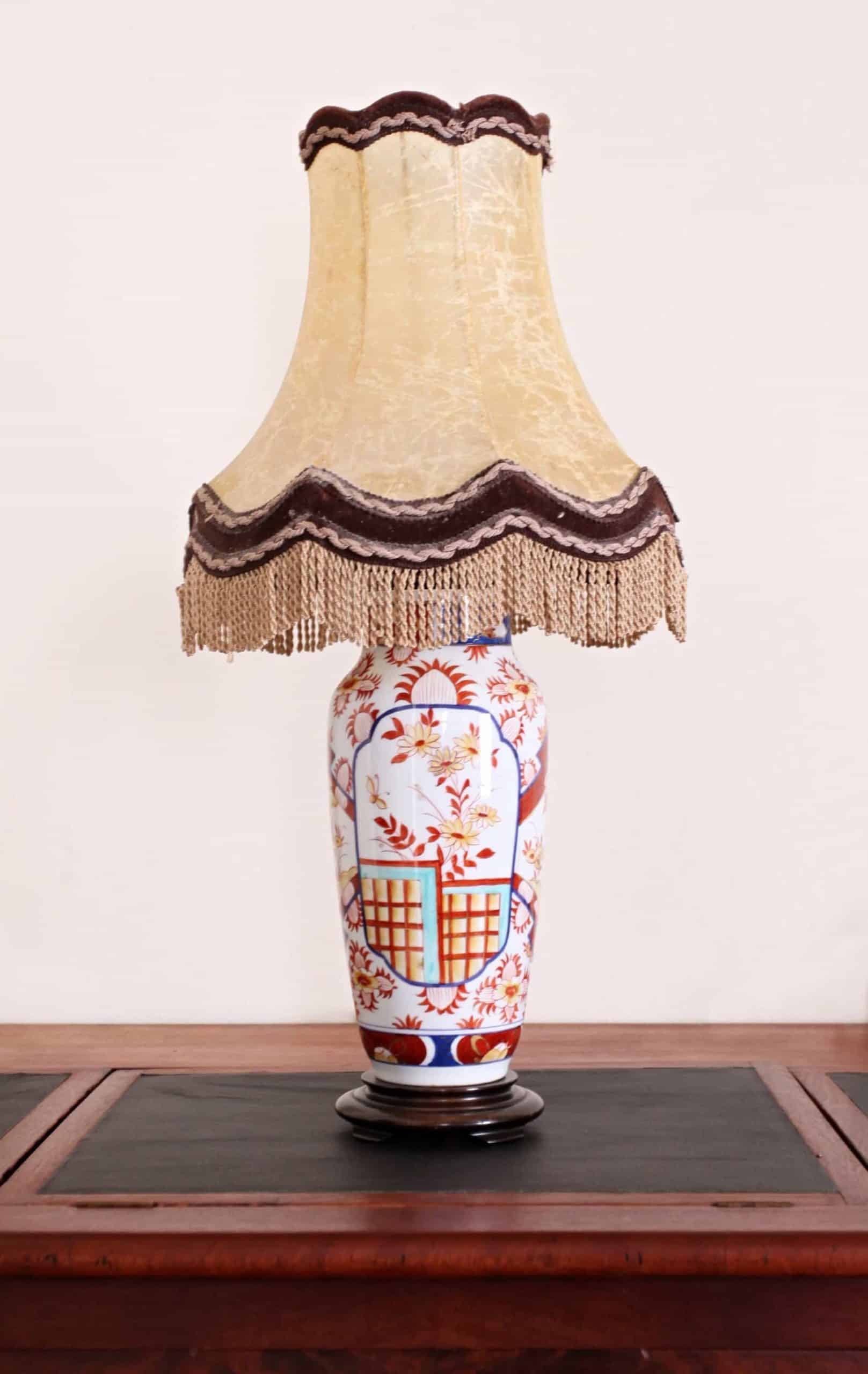 Porcelánová lampička Limoges s krásným stínidlem
