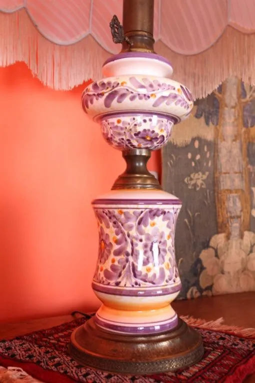 Ručně malovaná stolní elektrická lampa – Holandsko - 4