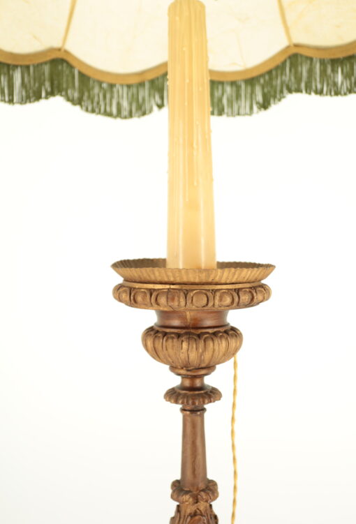 Starožitná stojací lampa s měchýřovým stínidlem - 6