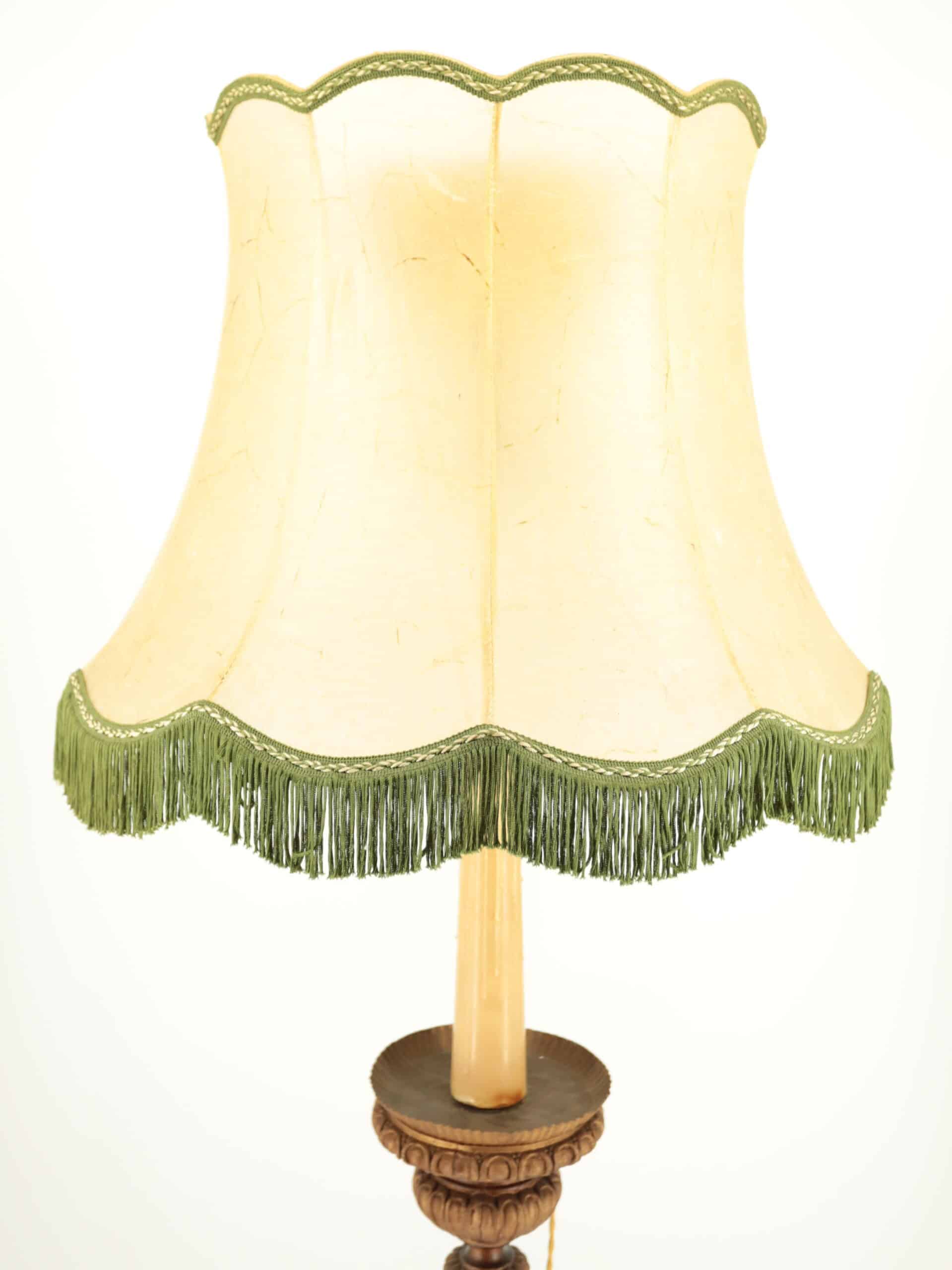 Starožitná stojací lampa s měchýřovým stínidlem - 8