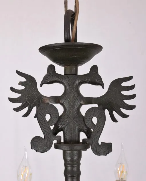 Starožitný dvoupatrový lustr s orlicí - 4