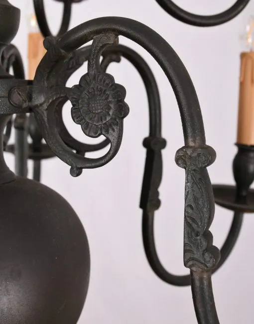 Starožitný dvoupatrový lustr s orlicí - 5