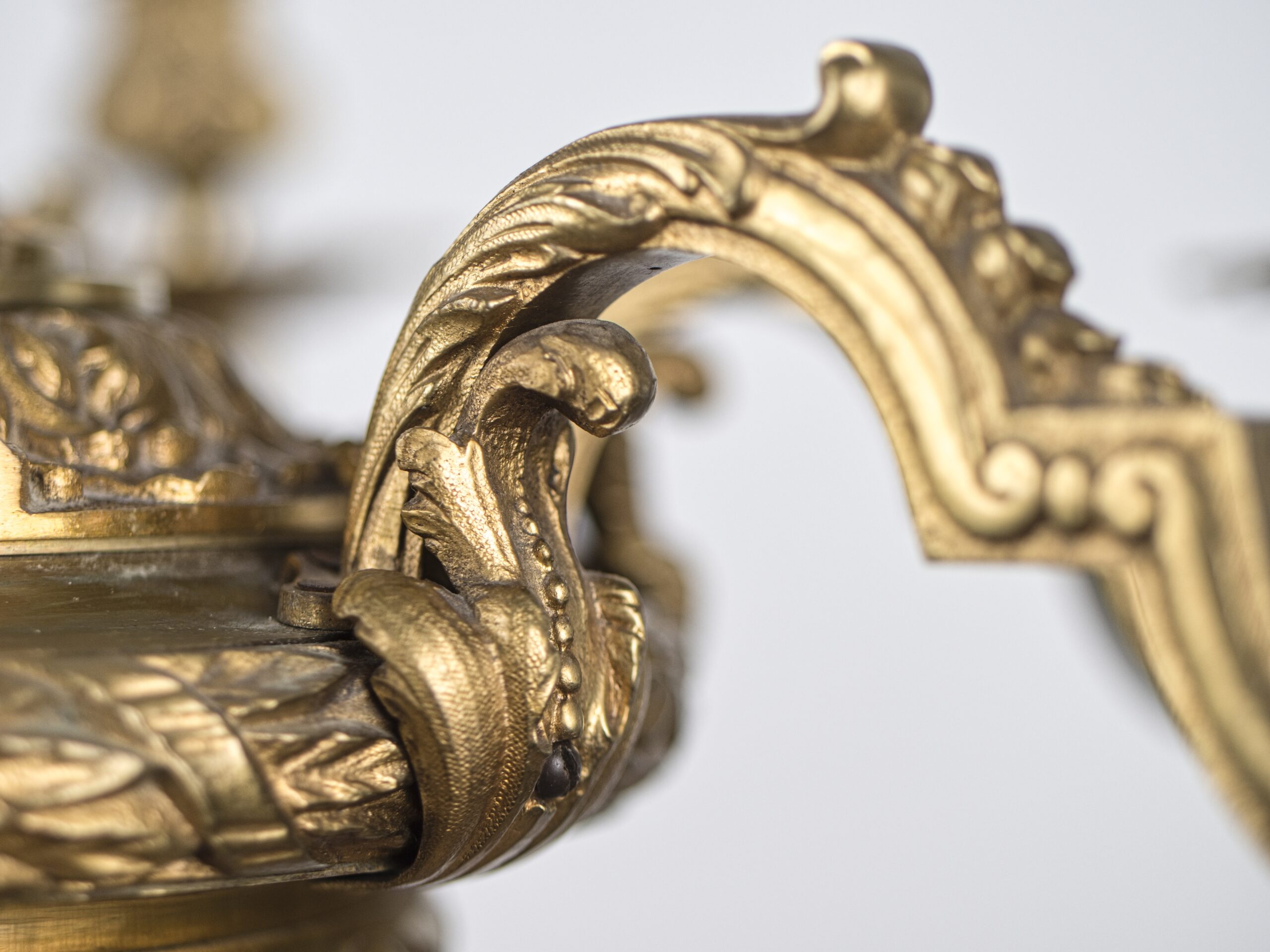 Starožitný lustr Mazarin, zlacený bronz - 8