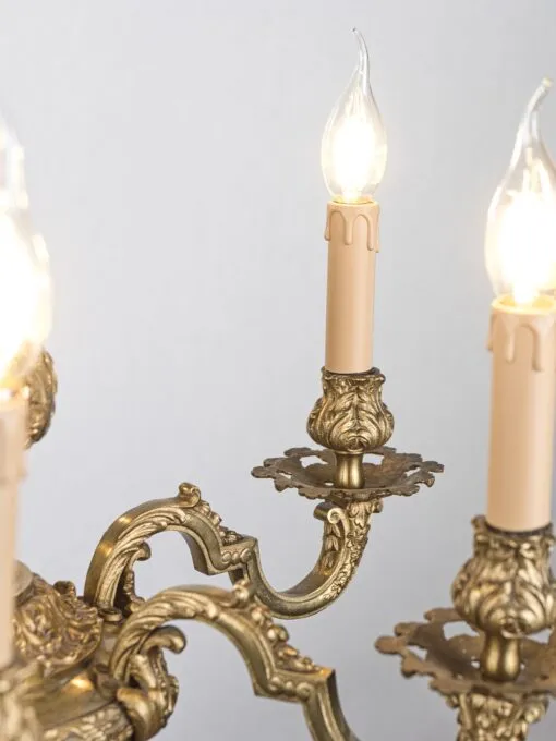 Starožitný lustr Mazarin, zlacený bronz - 10