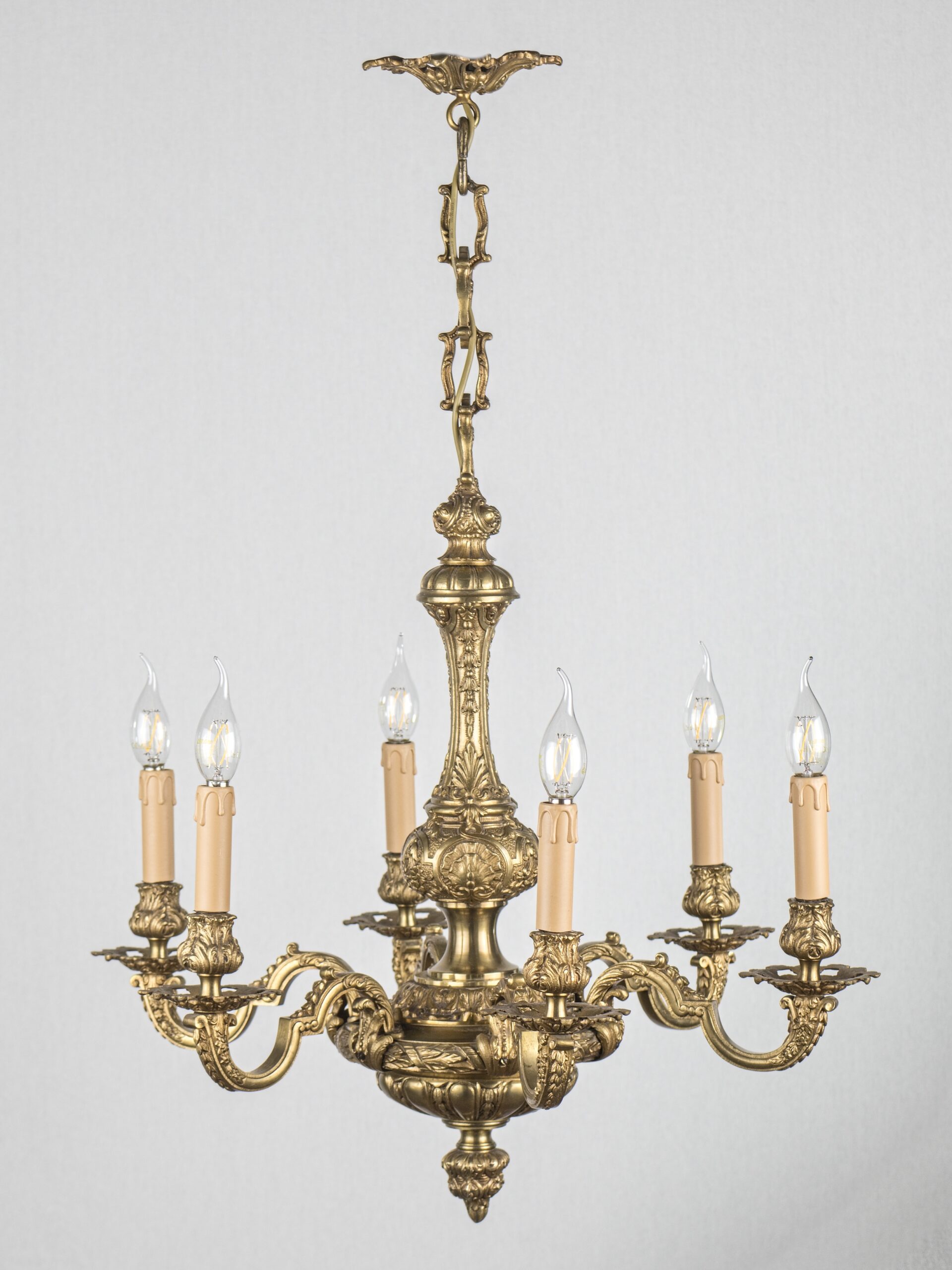 Starožitný lustr Mazarin, zlacený bronz - 1