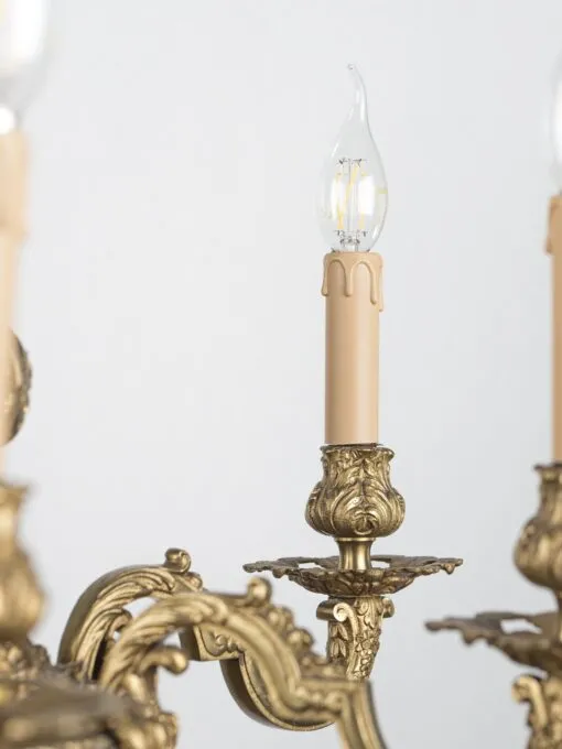 Starožitný lustr Mazarin, zlacený bronz - 4