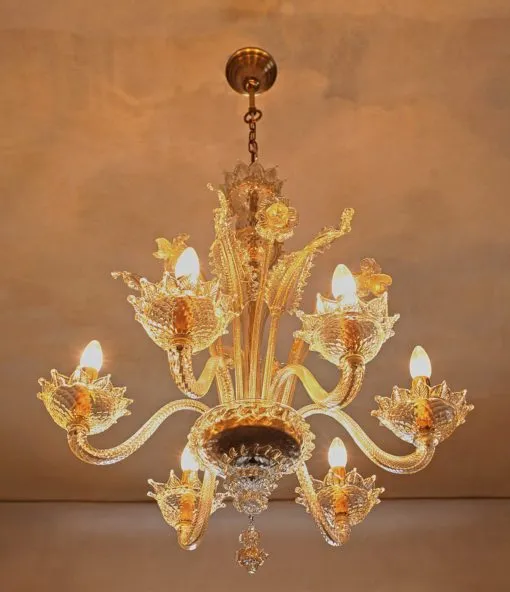 Šestiramenný benátský lustr Murano, zrestaurovaný - 5