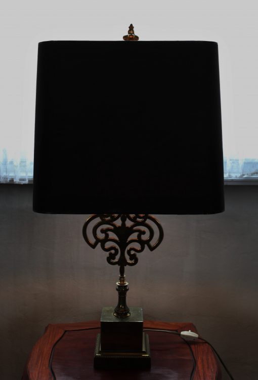 Velká stolní lampa, mosaz, funkční, 84 cm - 2