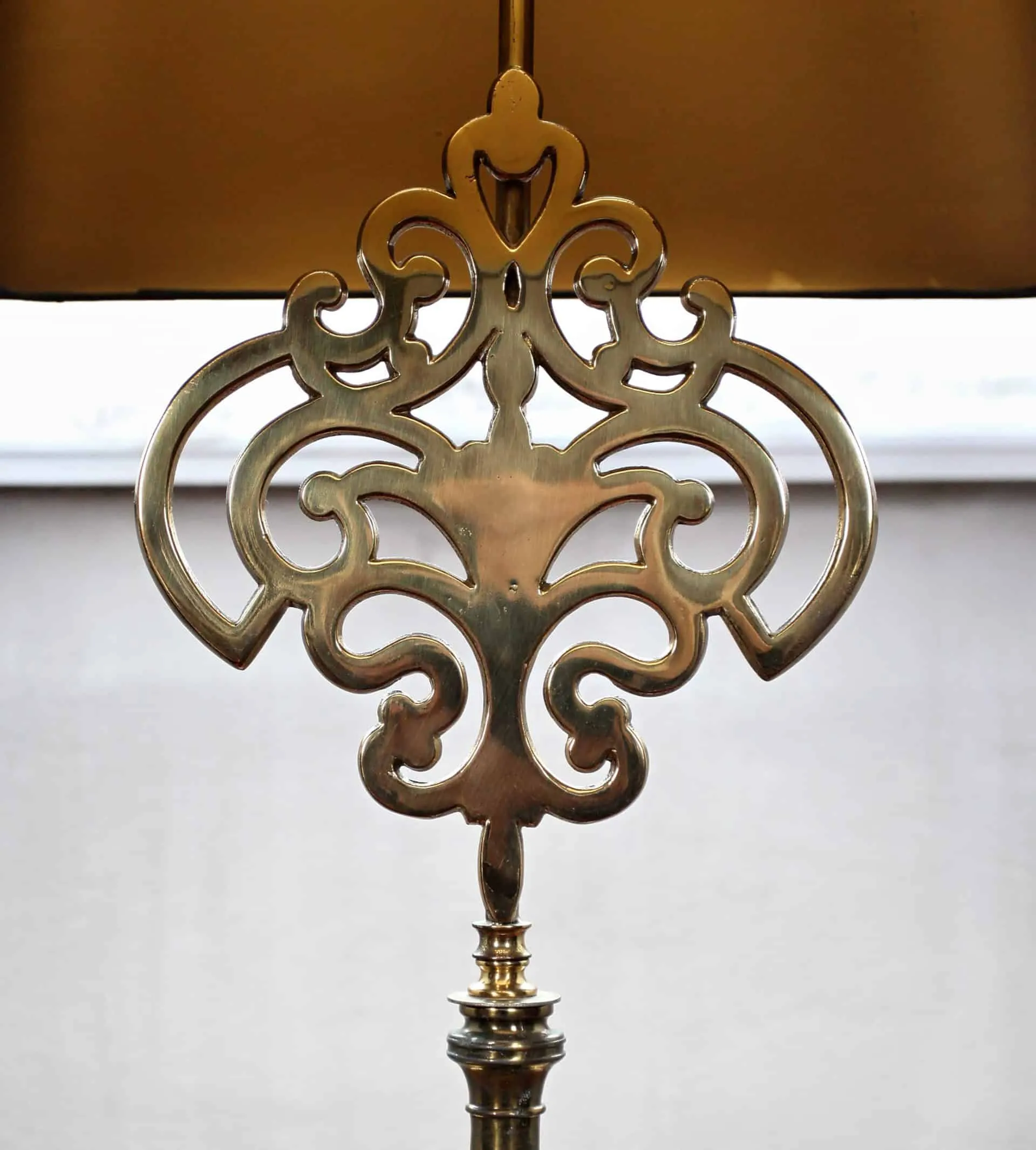 Velká stolní lampa, mosaz, funkční, 84 cm - 4