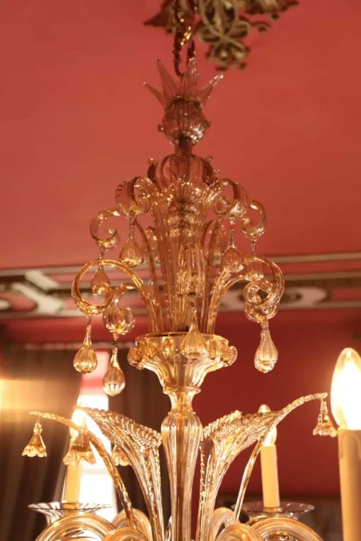 Velký benátský lustr – murano, funkční - 14