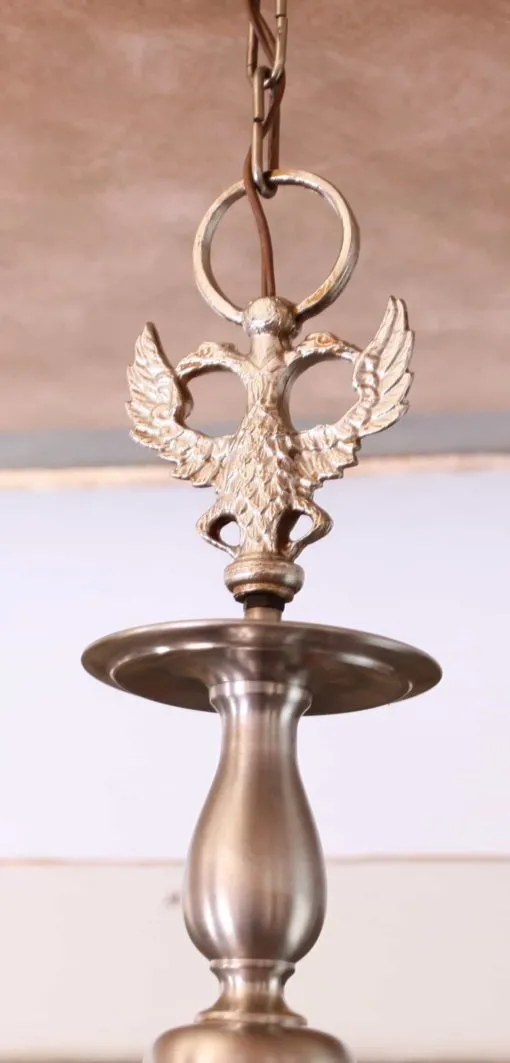 Vlámský lustr z bílého kovu, šestiramenný - 3