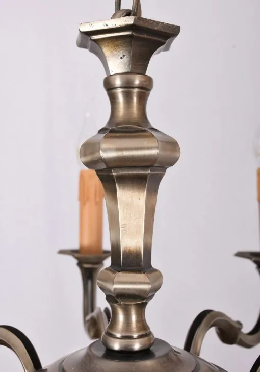 Zrestaurovaný kovový lustr, osmiramenný - 2