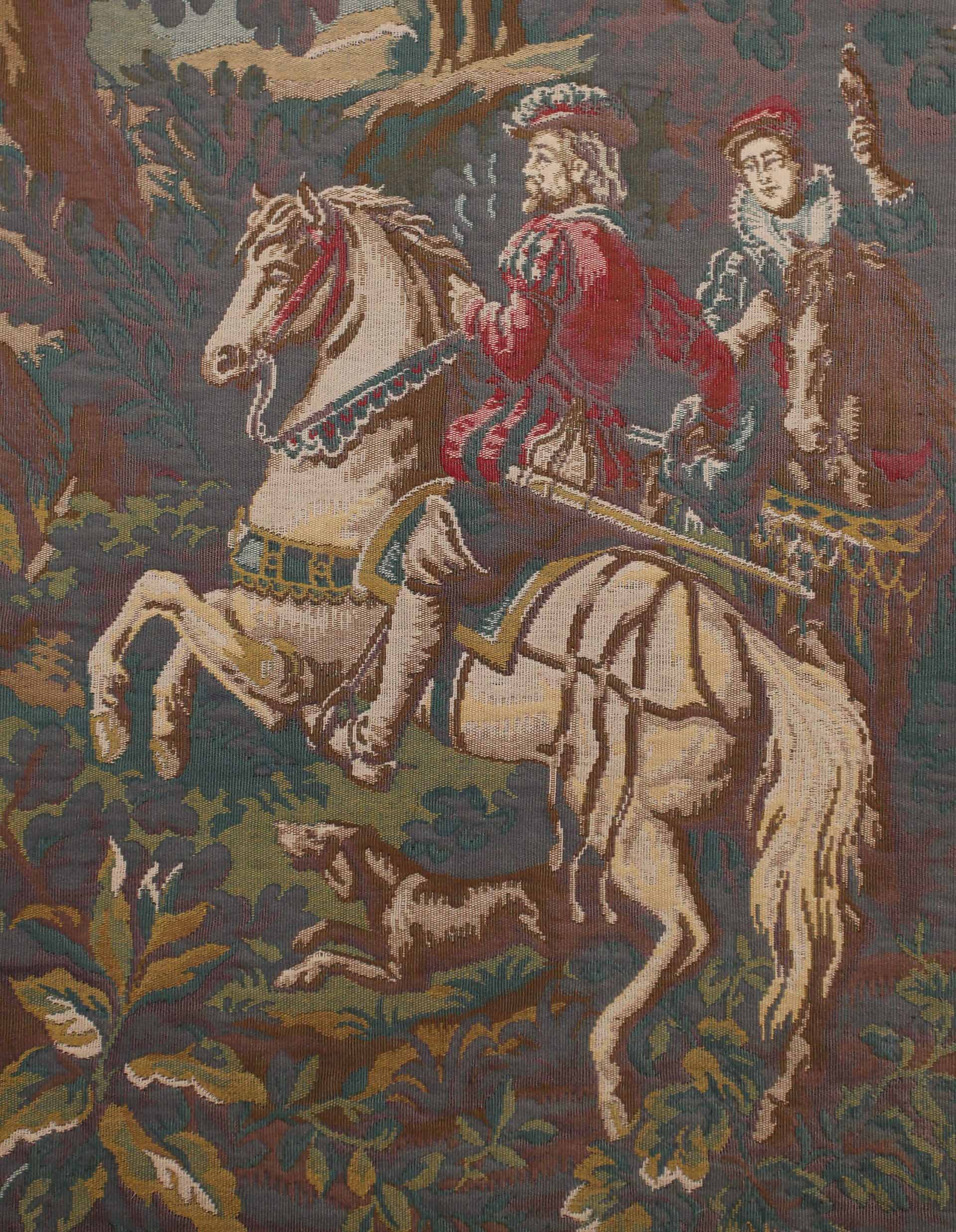 Lovecká tapiserie gobelín Lov sokolníků 202 x 208 cm - 2