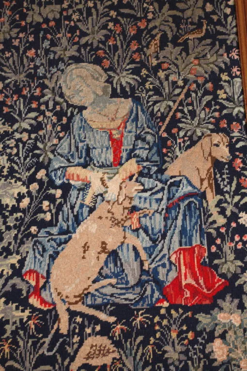 Tapiserie gobelín v rámu se středověkým motivem 175 x 145 cm - 4