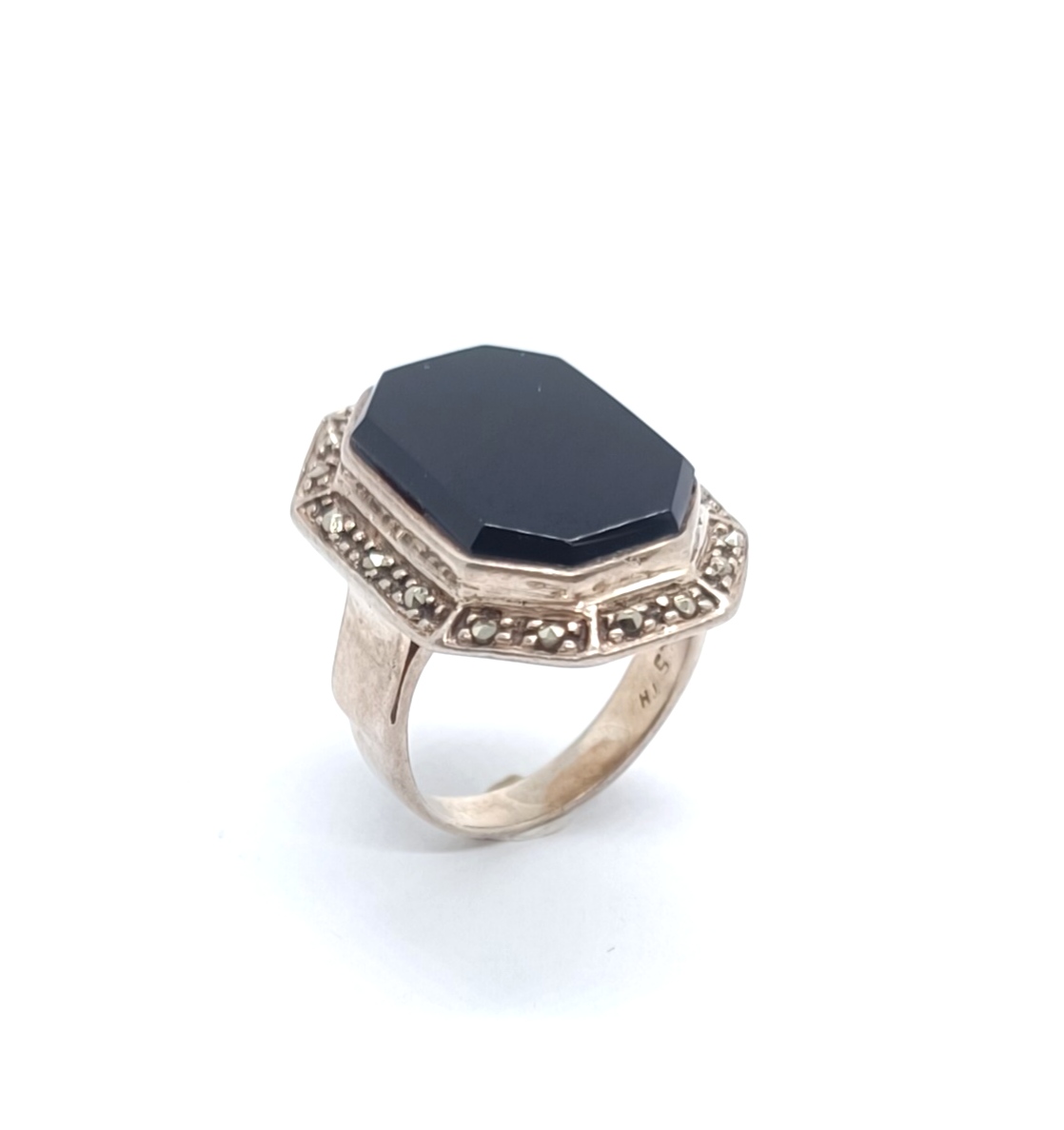 Stříbrný prsten s onyxem - 4