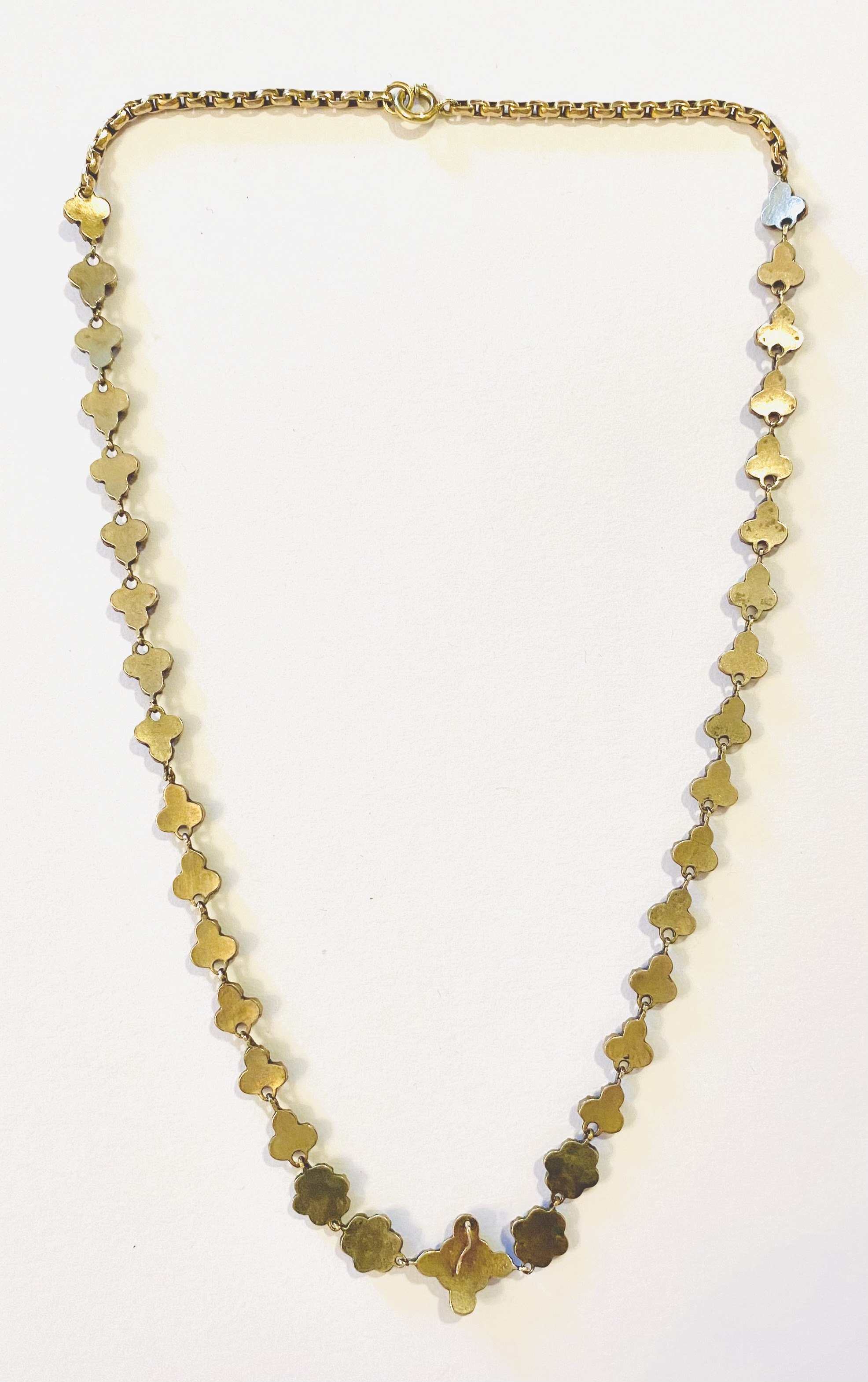 Zlatý biedermeierový náhrdelník s českými granáty - 5